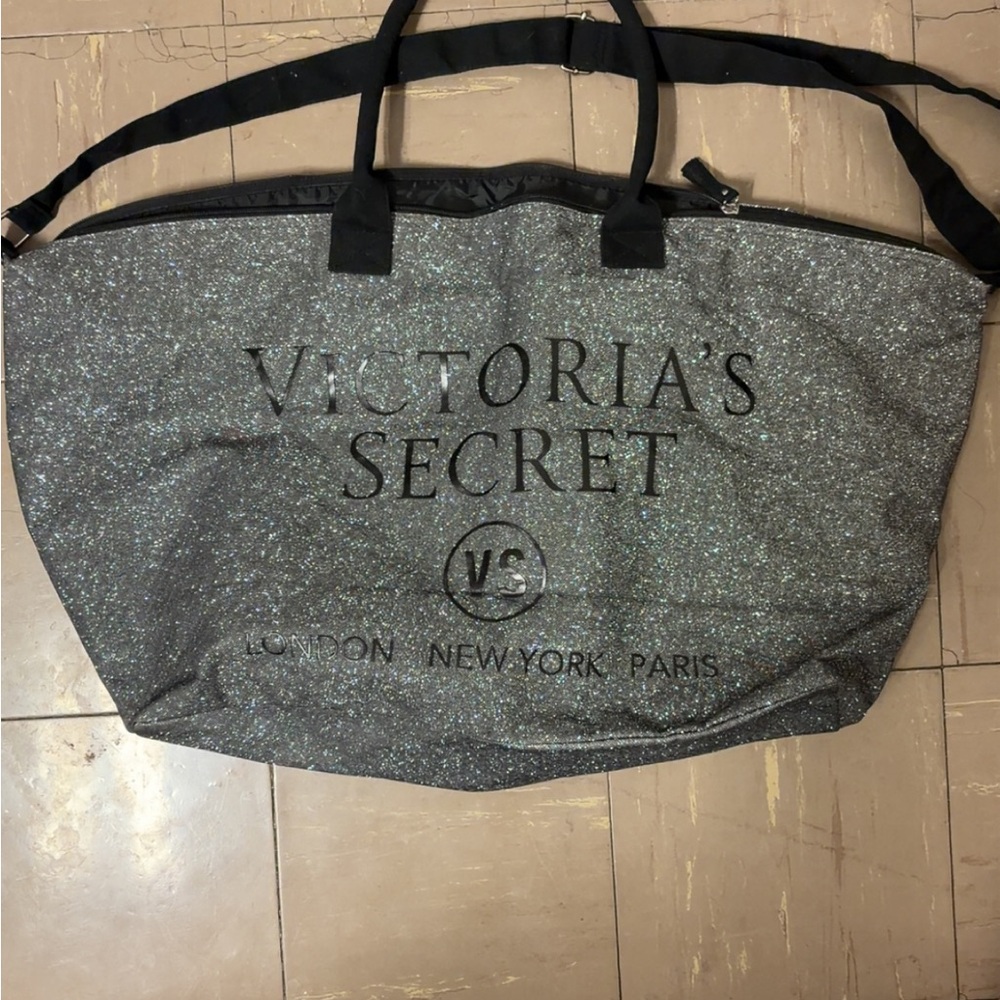 Victoria's Secret Sparkling Gray Travel Bag